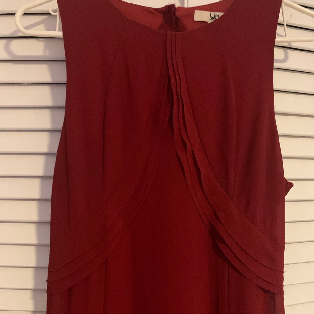 Red high-low backless dress